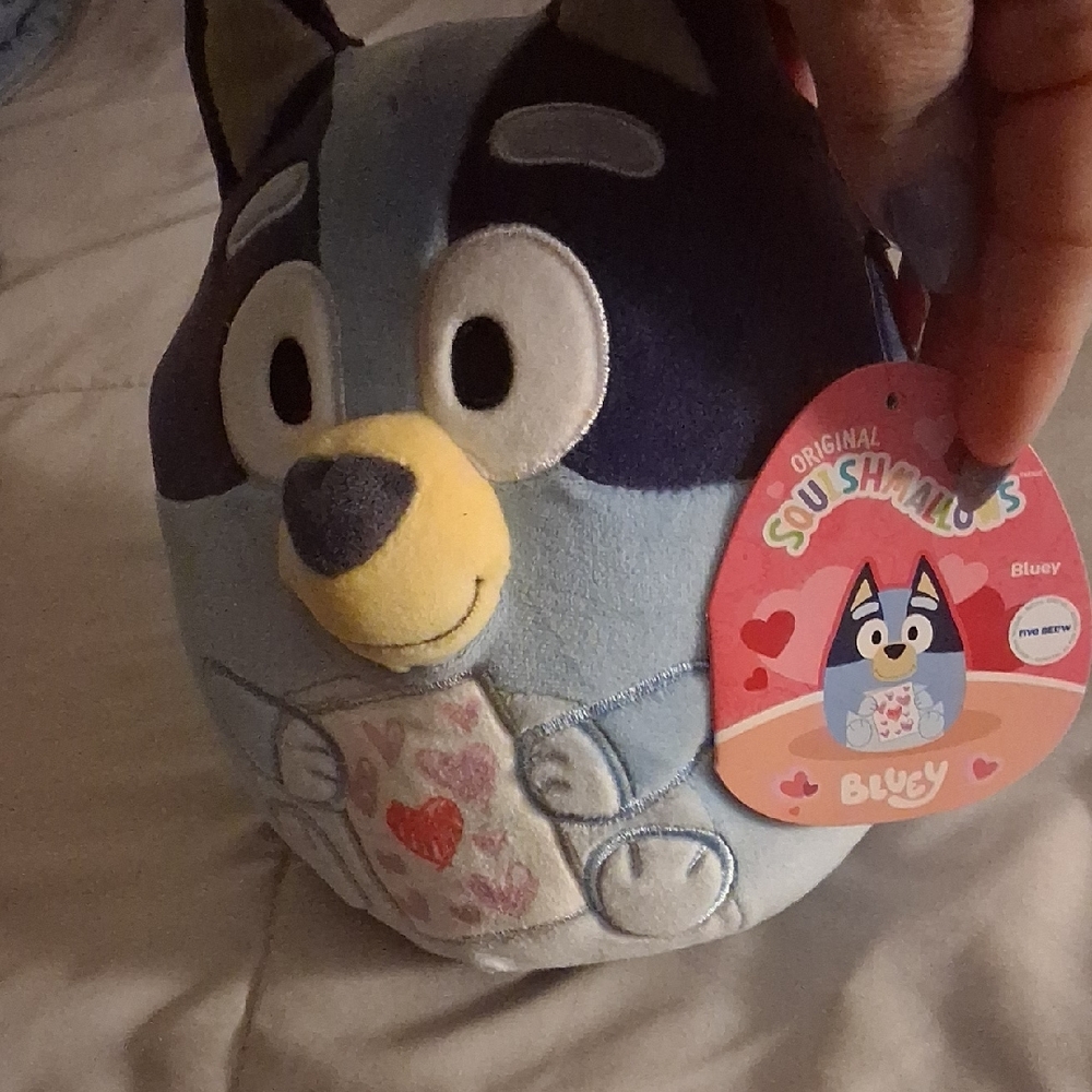 Squishmallows Bluey Plush - Light Blue, Navy, Yellow